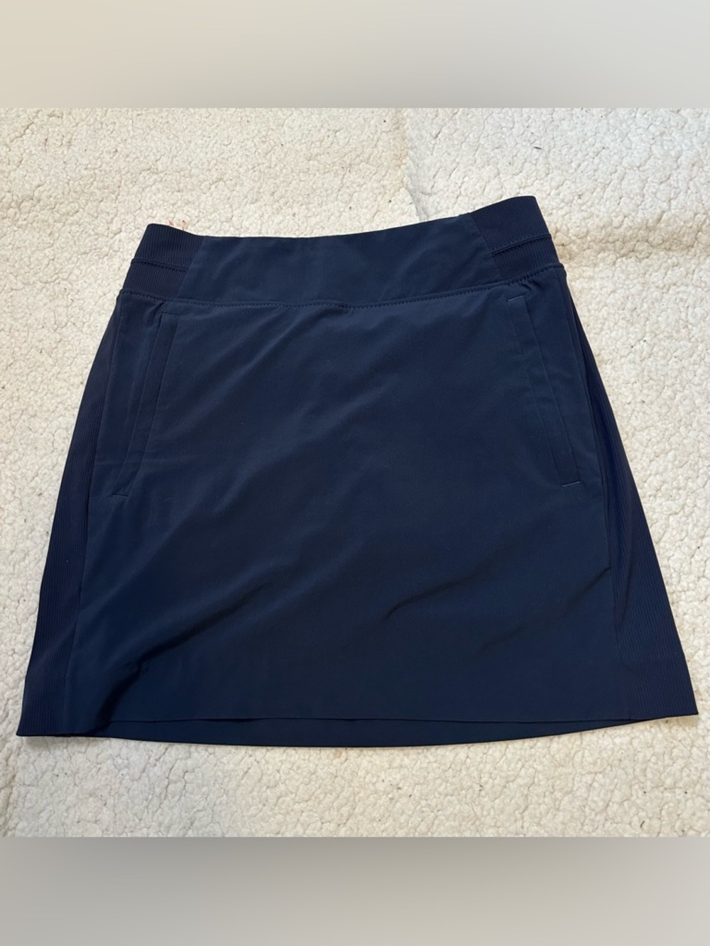 Athleta Skort Size 0 Navy Blue Short Secure Pockets Zip Skirt Casual